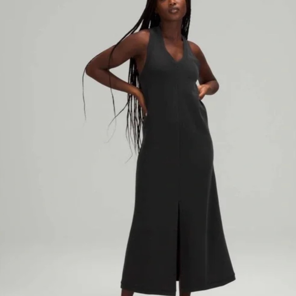 Lululemon Ease of It All V-Neck Midi Dress, Black, Size 4